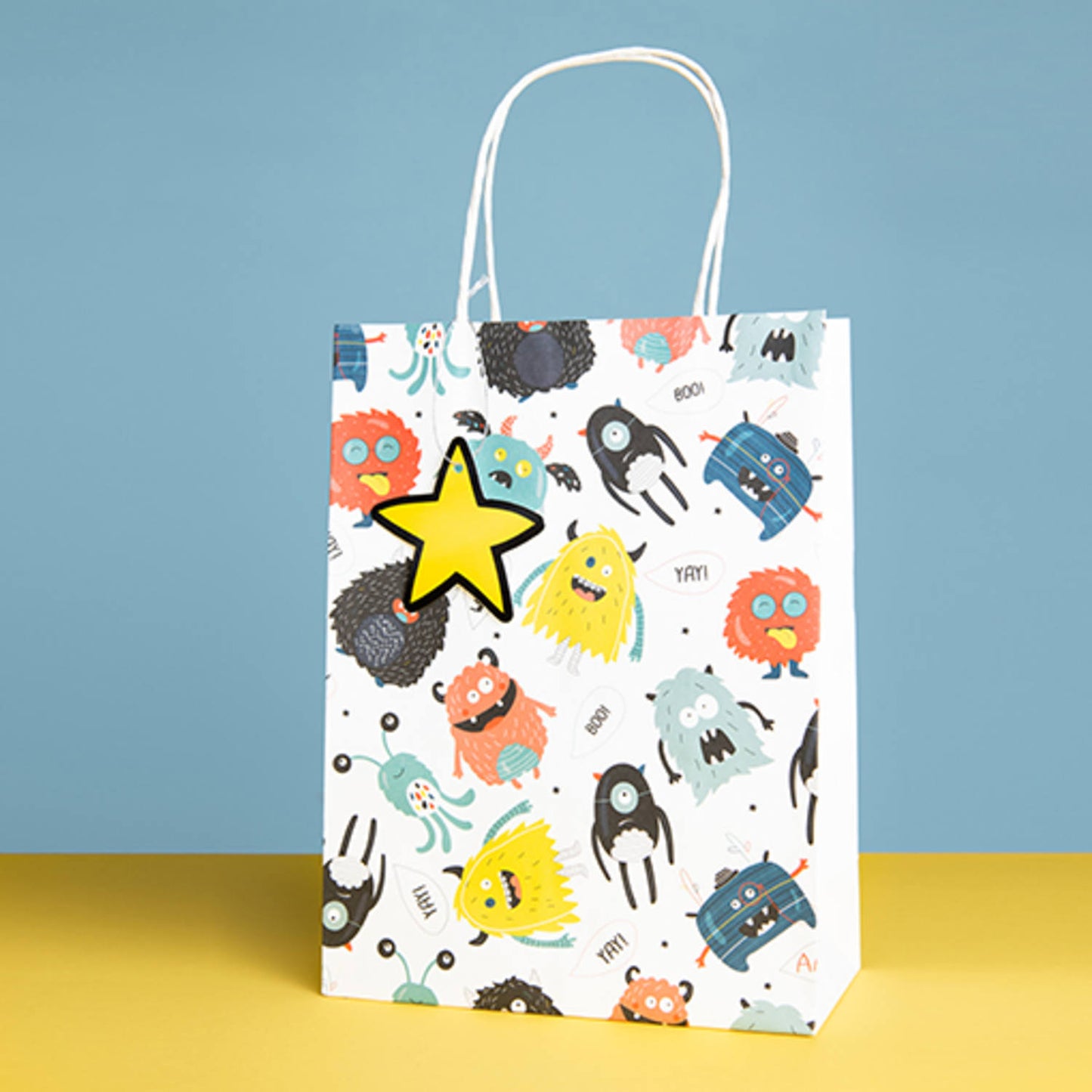 Side View of Monster Bash 27 x 20 cm Paper Bag with Spooky Print