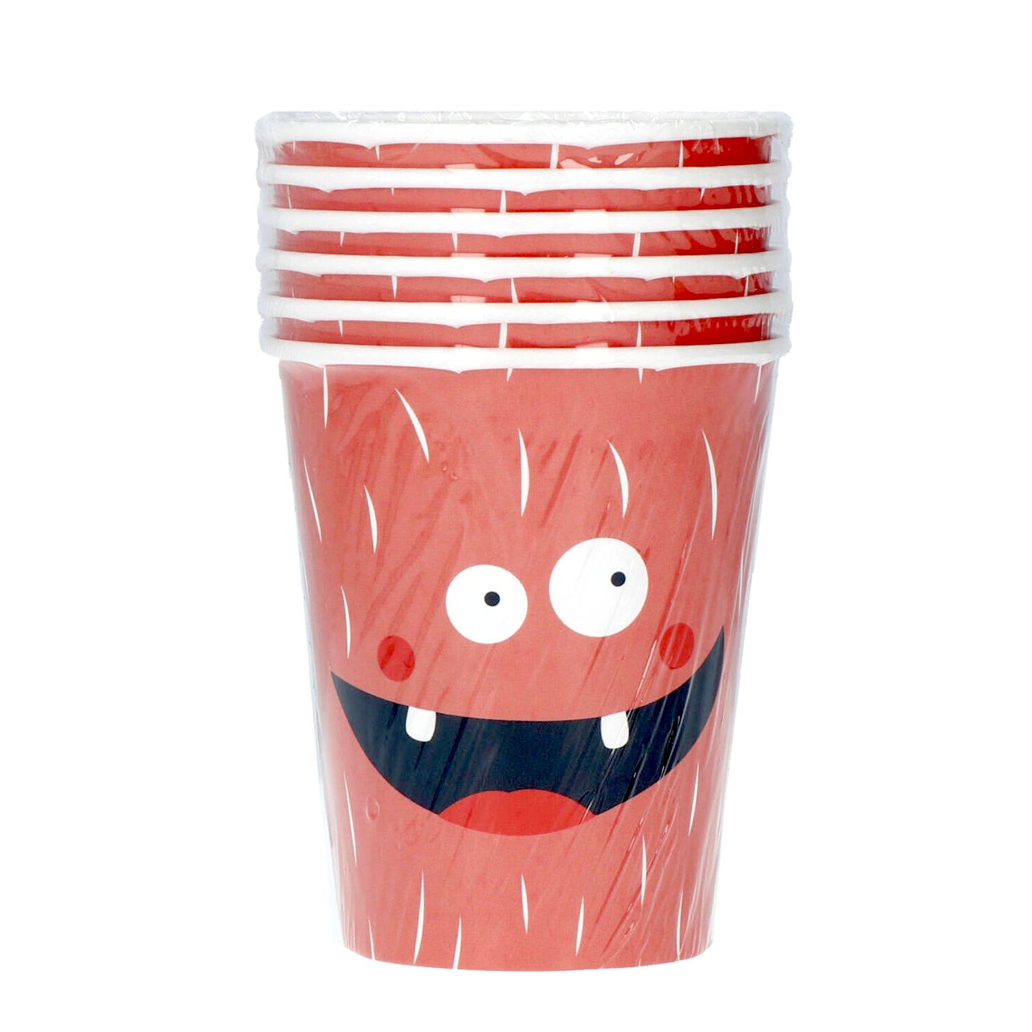 Side View of Monster Bash 250 ml Cups in Multicolour Patterns