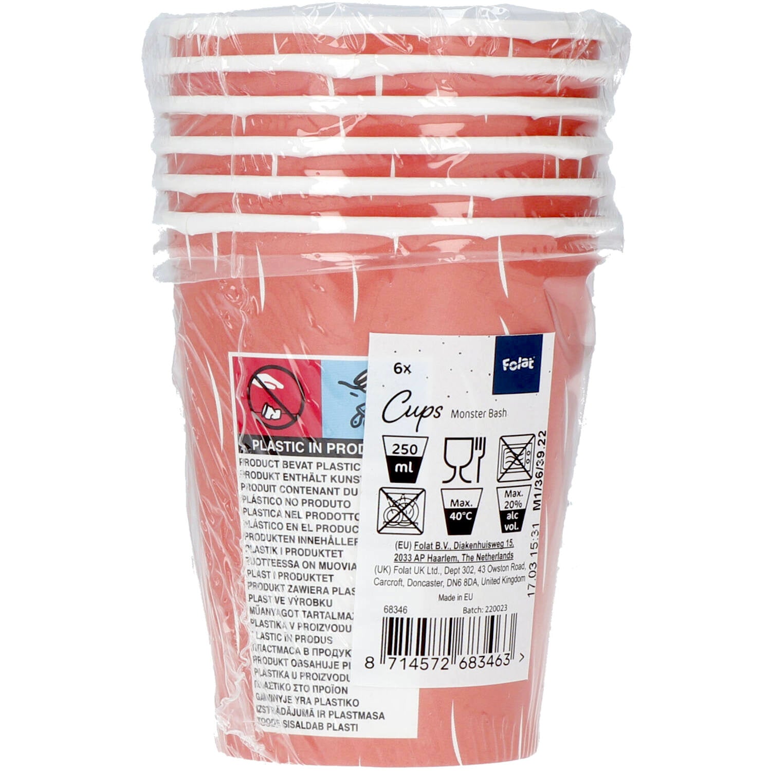 Monster Bash Paper Cups Packaged for Children’s Themed Events