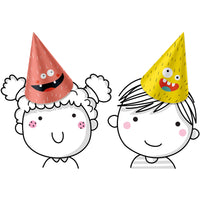 Detailed View of Monster Bash Paper Hat with Ghoulish Pattern