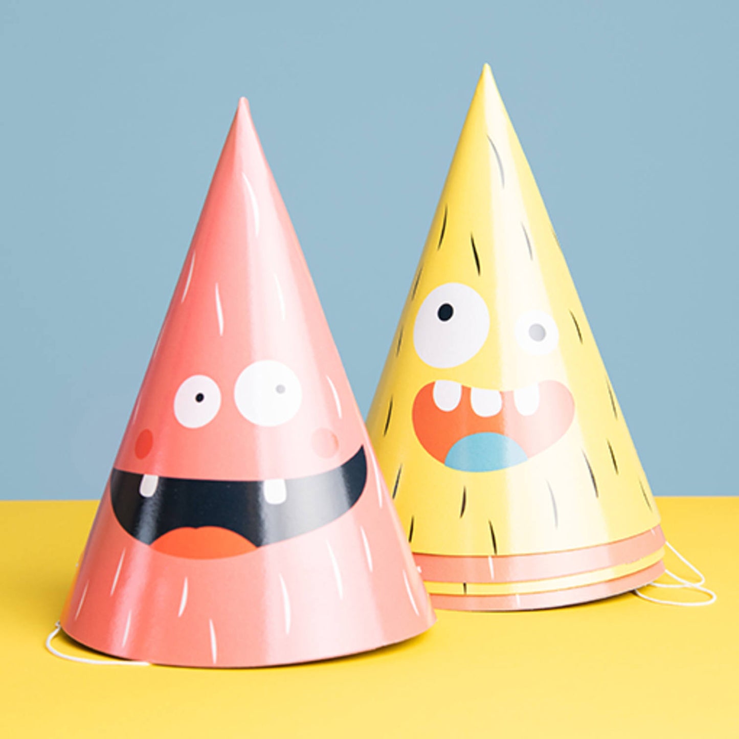 Monster Bash 16.5 cm Party Hats on Display for Themed Parties