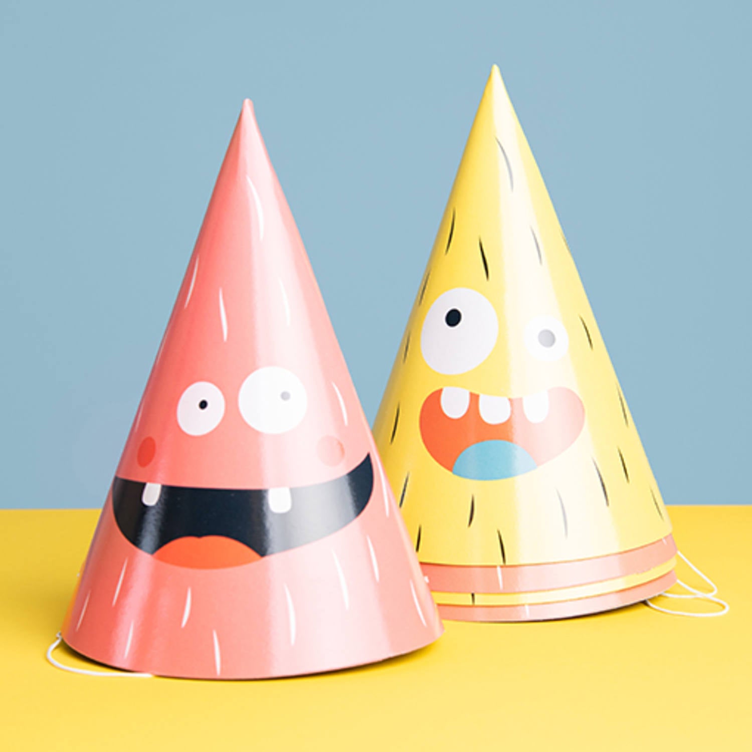 Monster Bash 16.5 cm Party Hats on Display for Themed Parties