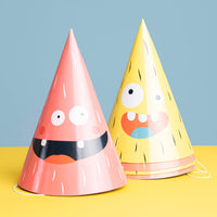 Monster Bash 16.5 cm Party Hats on Display for Themed Parties