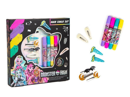 Monster High Hair Chalk Set with 4 chalks and 7 hair clips