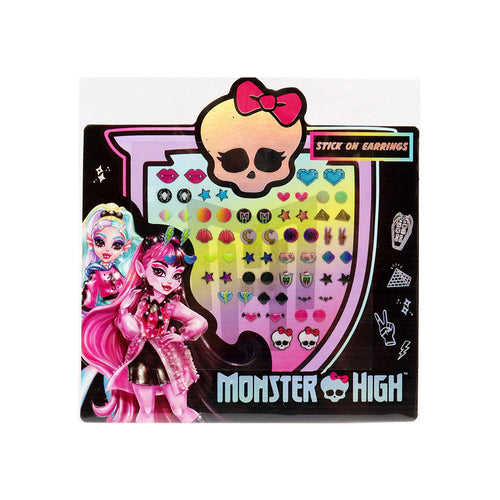 Monster High Stick-On Earrings pack of 30 pairs with vibrant character designs for kids 3+