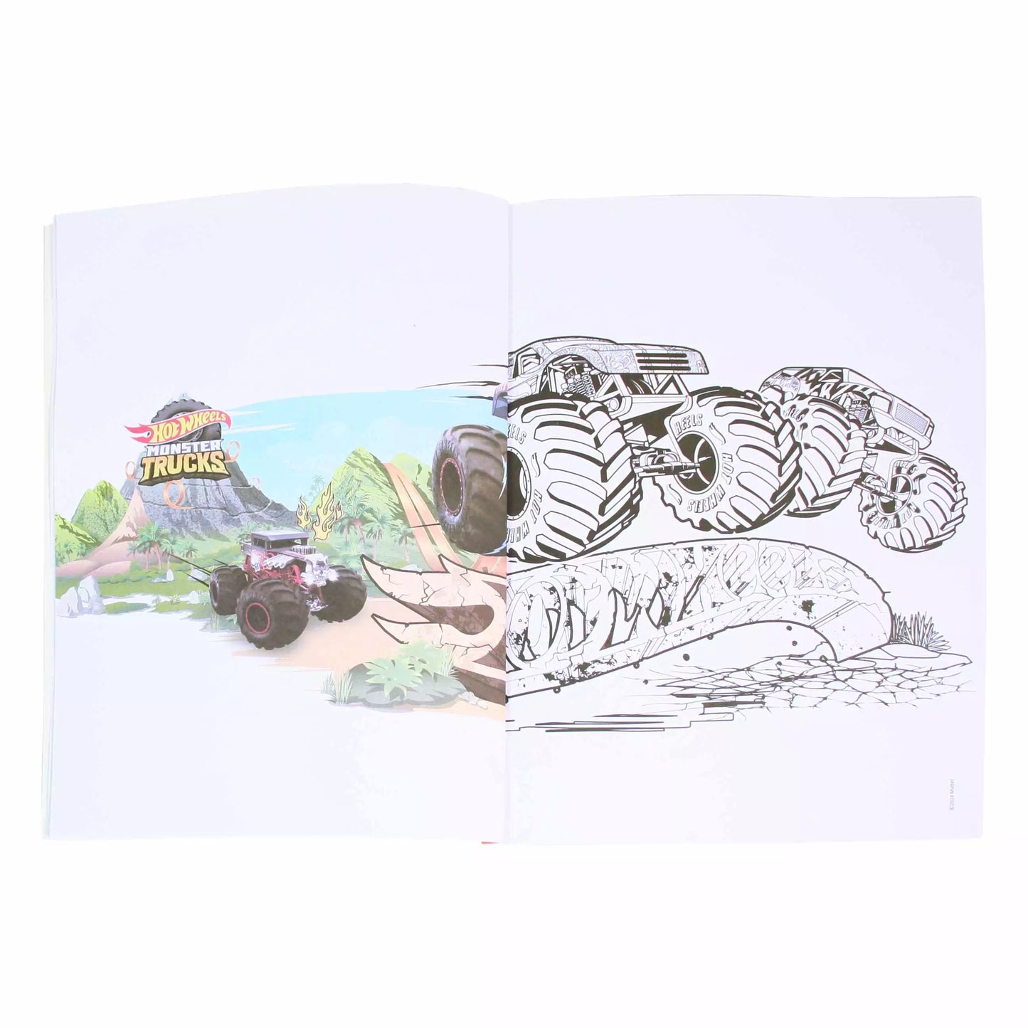 Monster Trucks Colouring Book 4 Pages Featuring Hot Wheels Monster Trucks