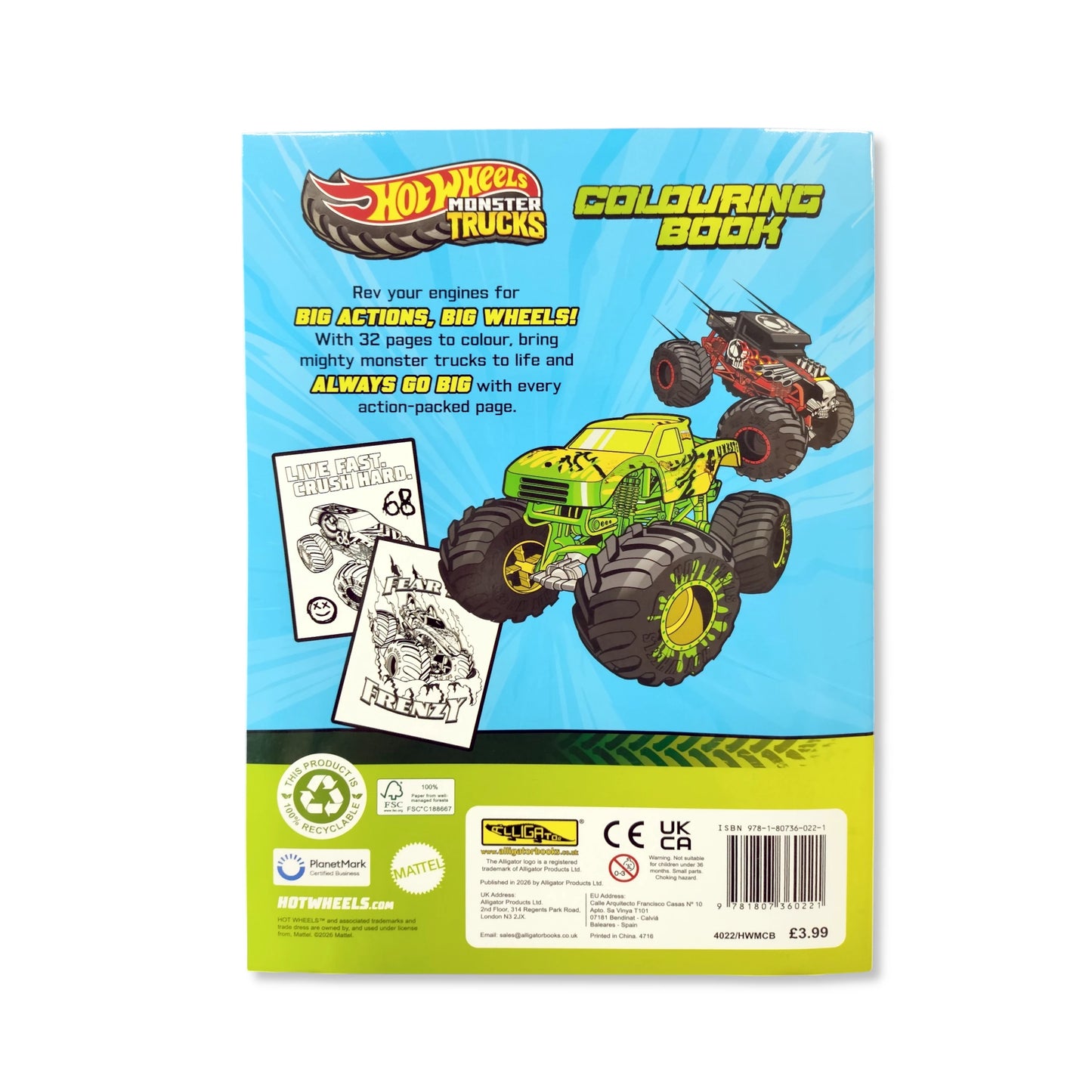 Hot Wheels Monster Truck Colouring Book