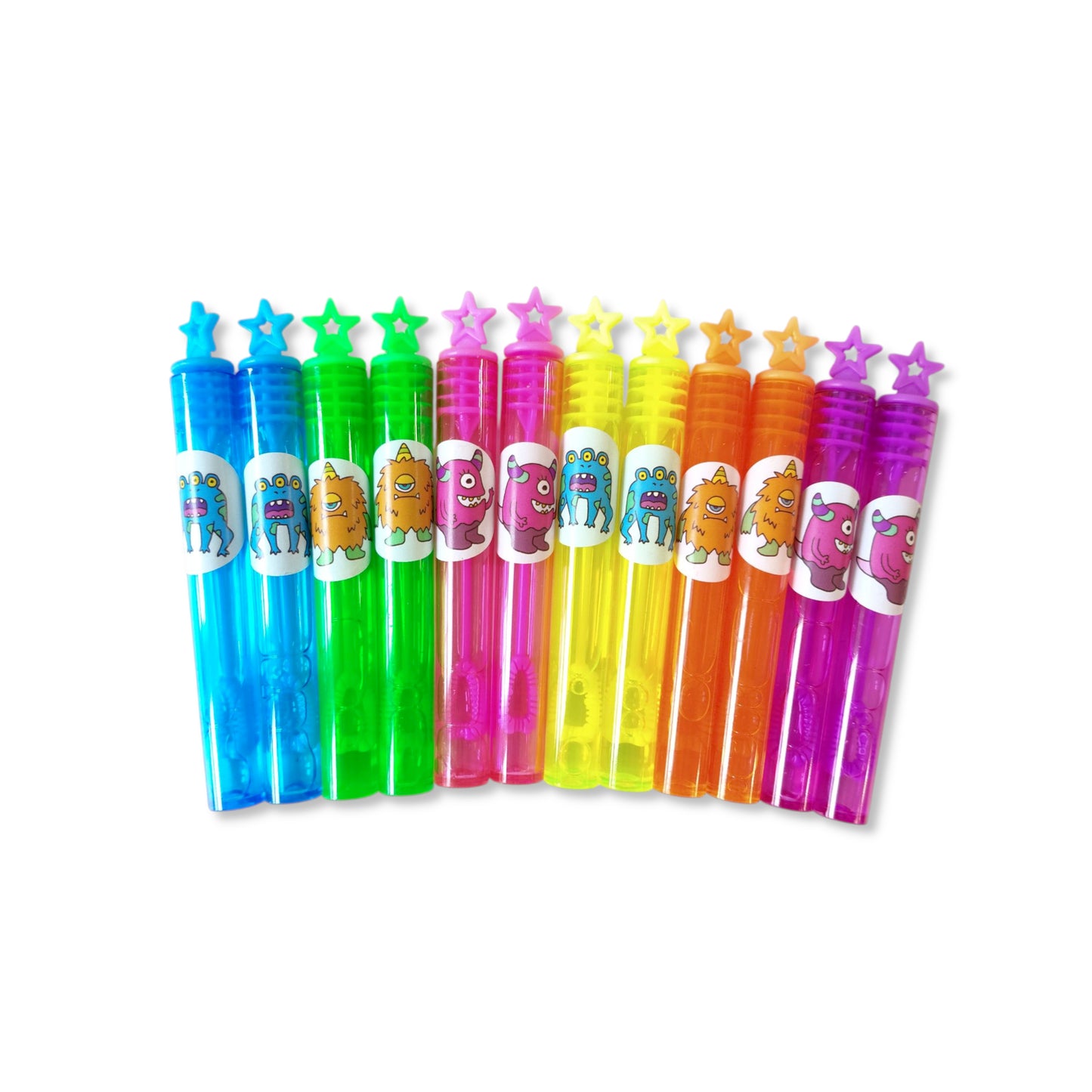 Monster Themed Neon Bubble Wands with Star Topper - Anilas UK