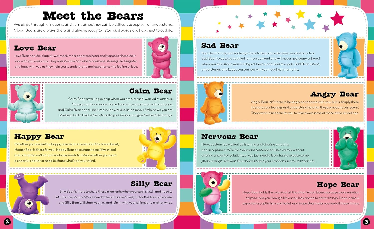 Inside page of Mood Bears: Understanding Me Activity Book with colourful emotional activities for kids