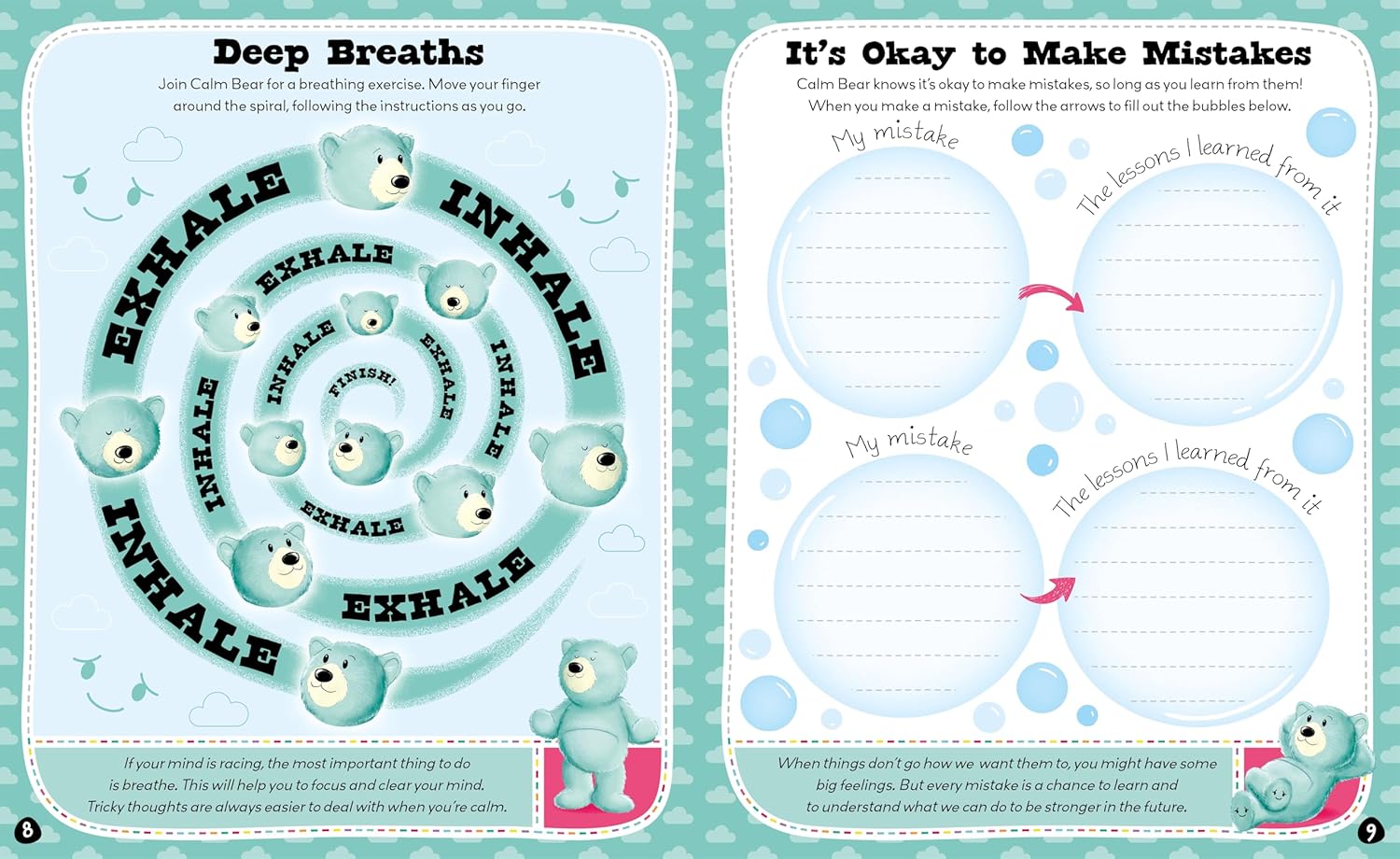 Mood Bears: Understanding Me Activity Book inner page with playful Mood Bears emotional activities for children 3+