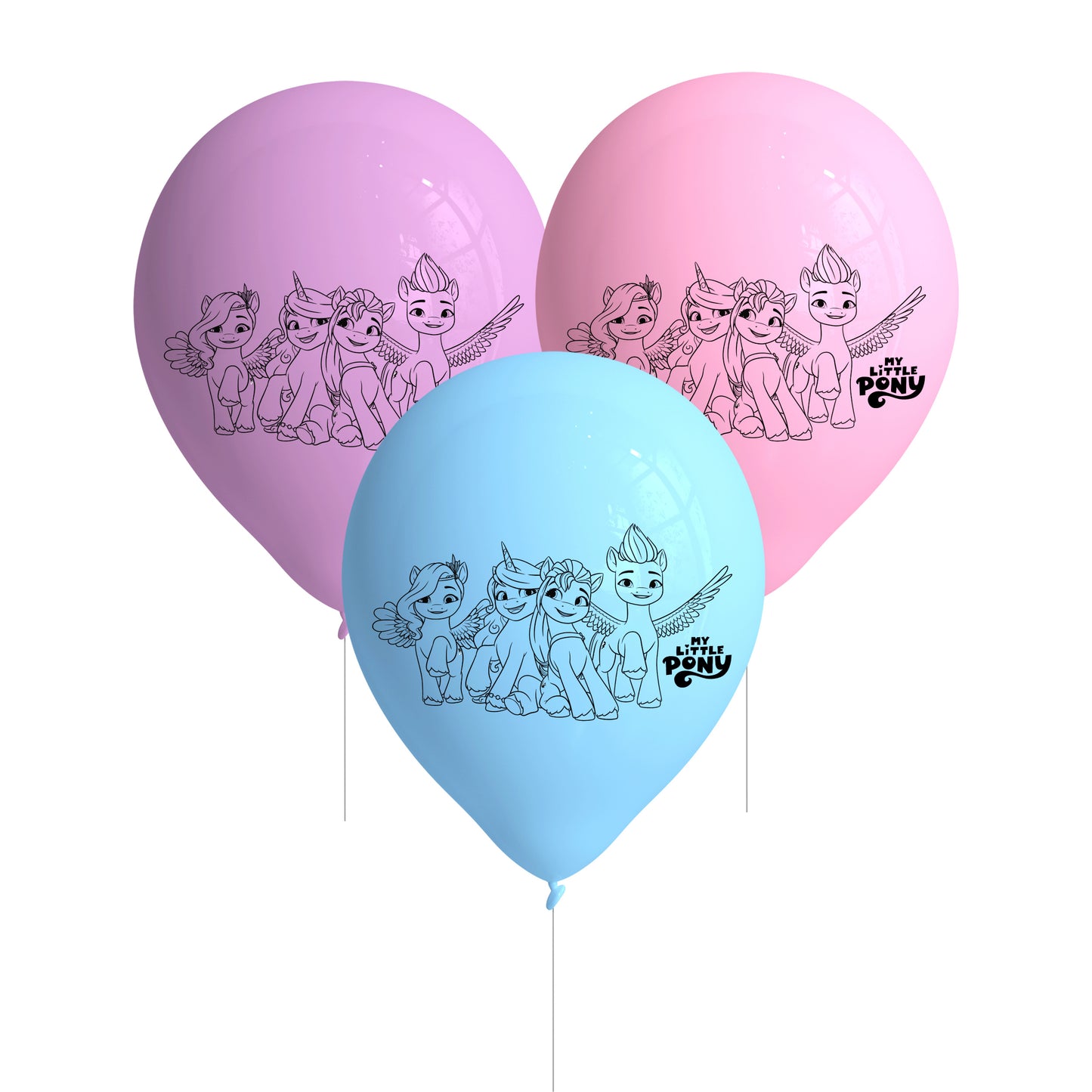 Pack of 8 My Little Pony Latex Balloons with assorted colours