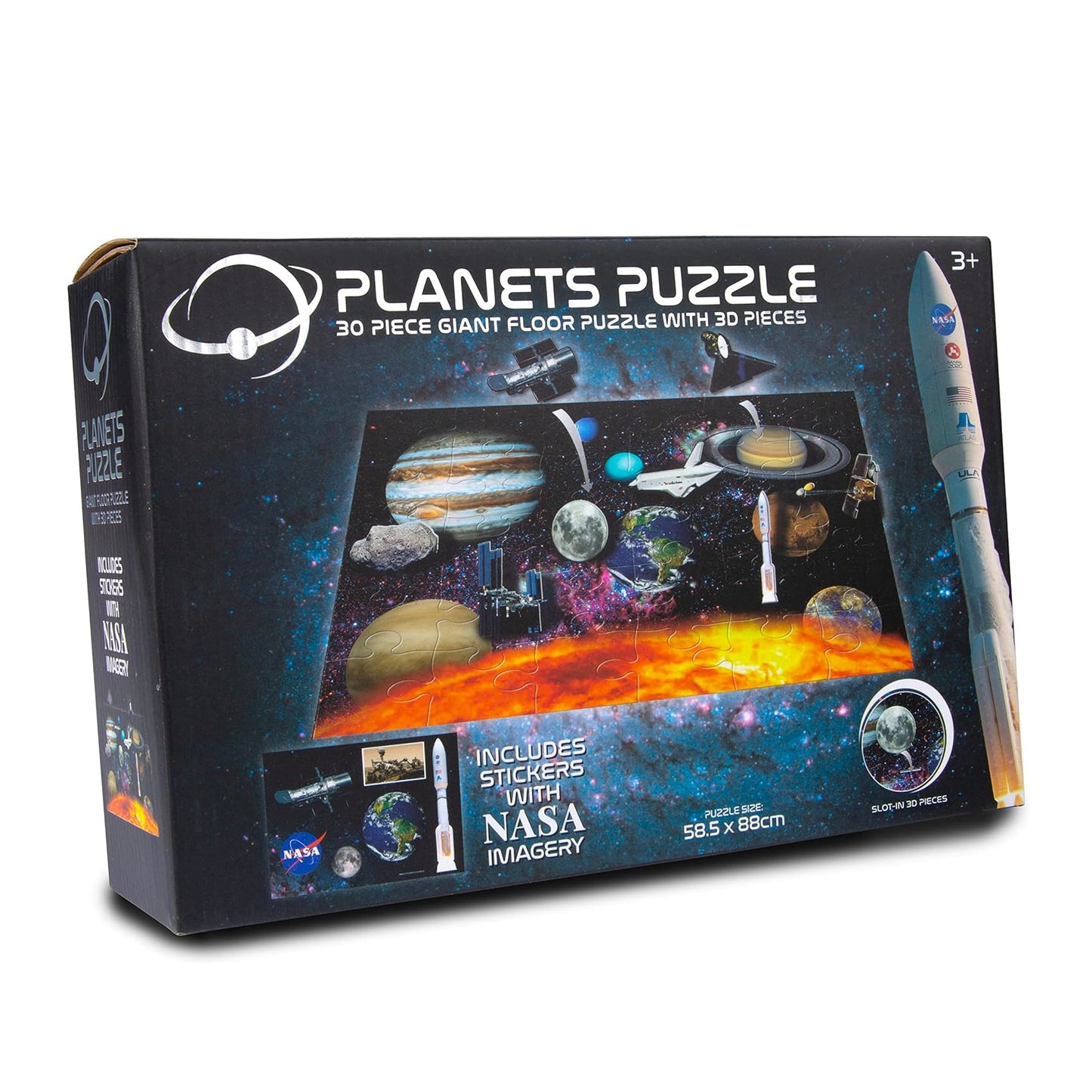 NASA Giant 3D Floor Puzzle, 58.5 x 88 cm, 30 Pieces for Kids’ Learning