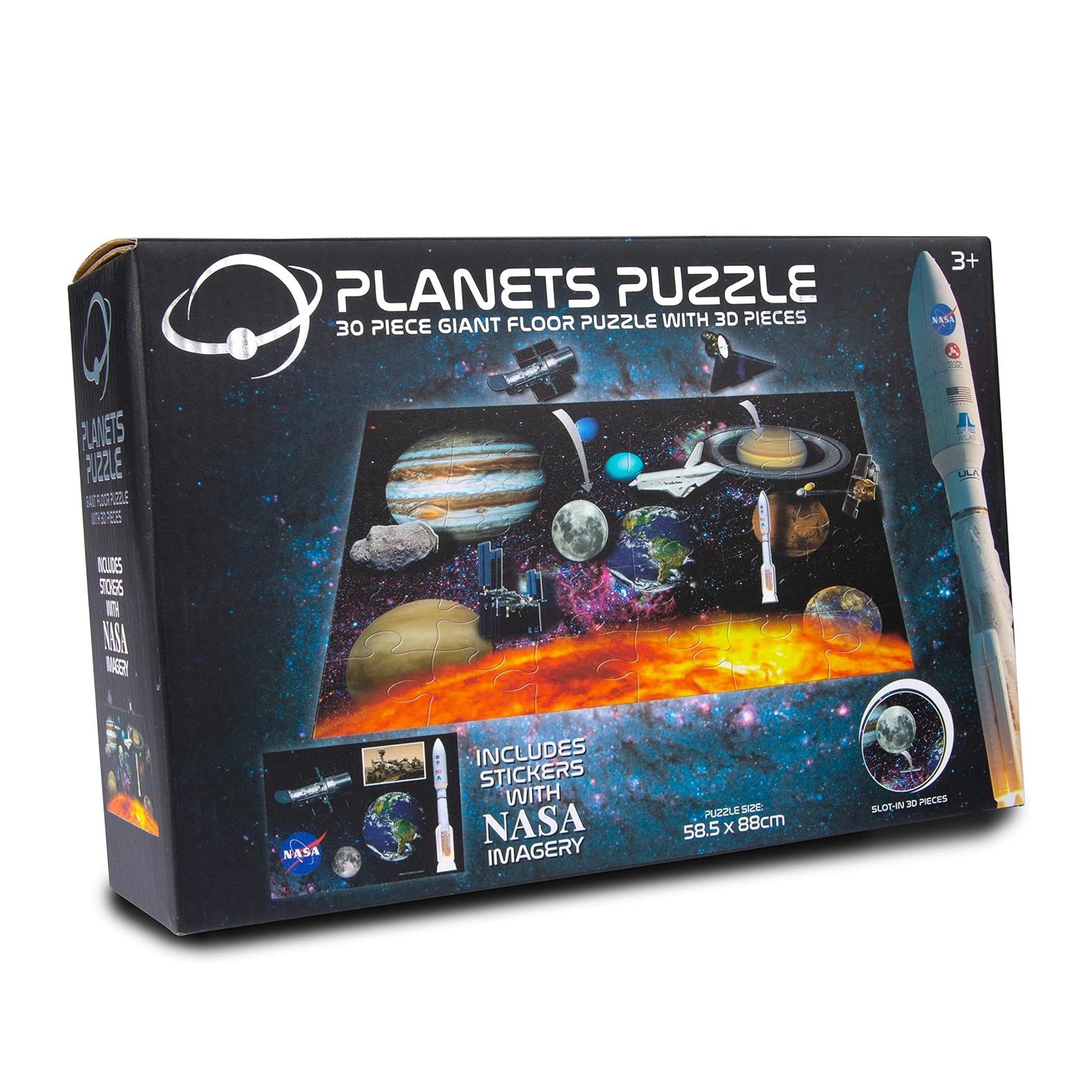 NASA Giant 3D Floor Puzzle, 58.5 x 88 cm, 30 Pieces for Kids’ Learning