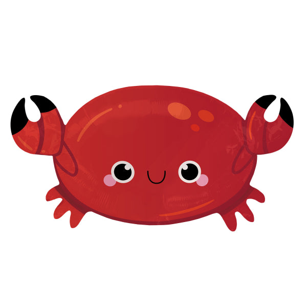 Ocean Buddies Crab Foil Balloon, 64 x 36 cm, for under the sea kids’ parties