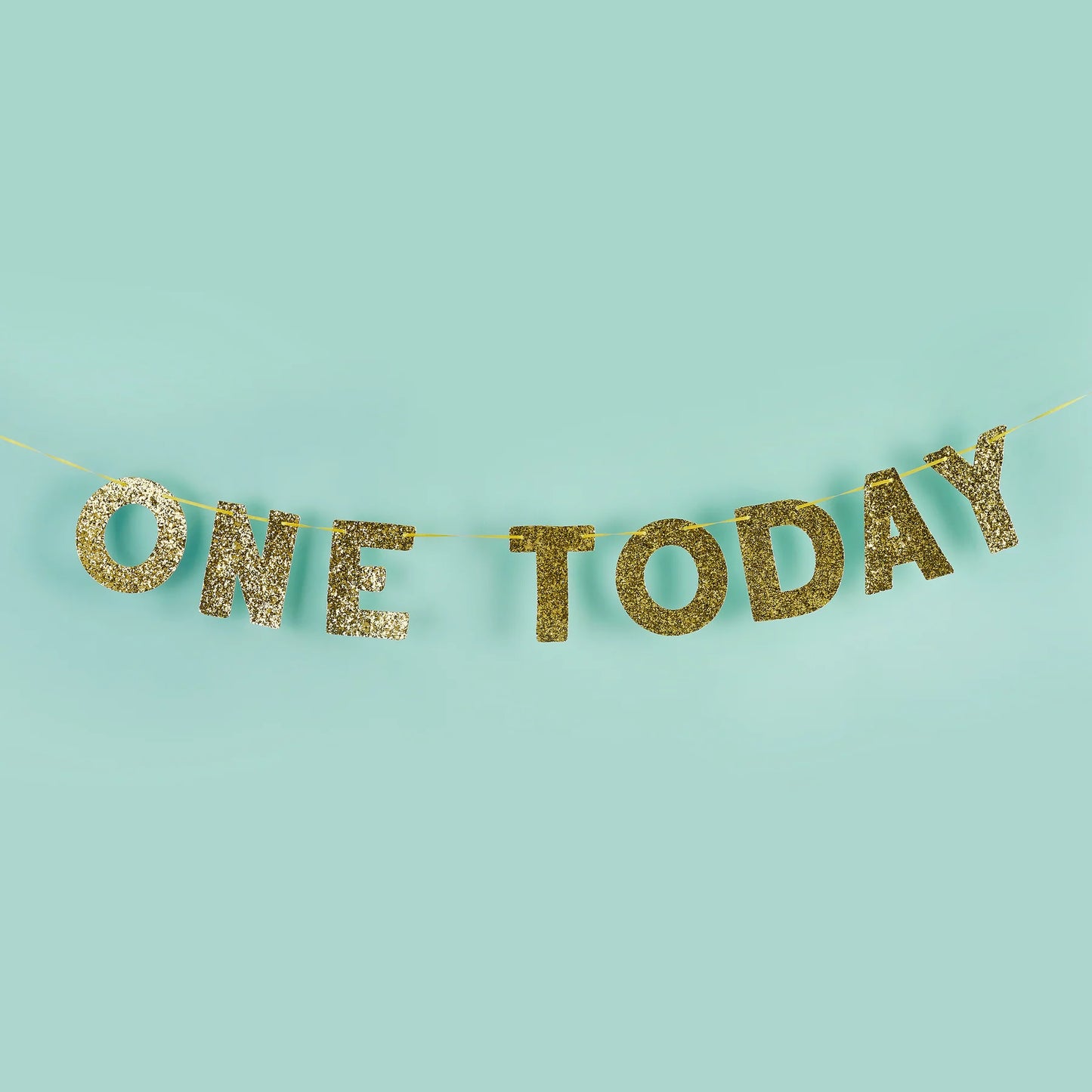 "One Today" Gold First Birthday Banner - 2m long - Anilas UK