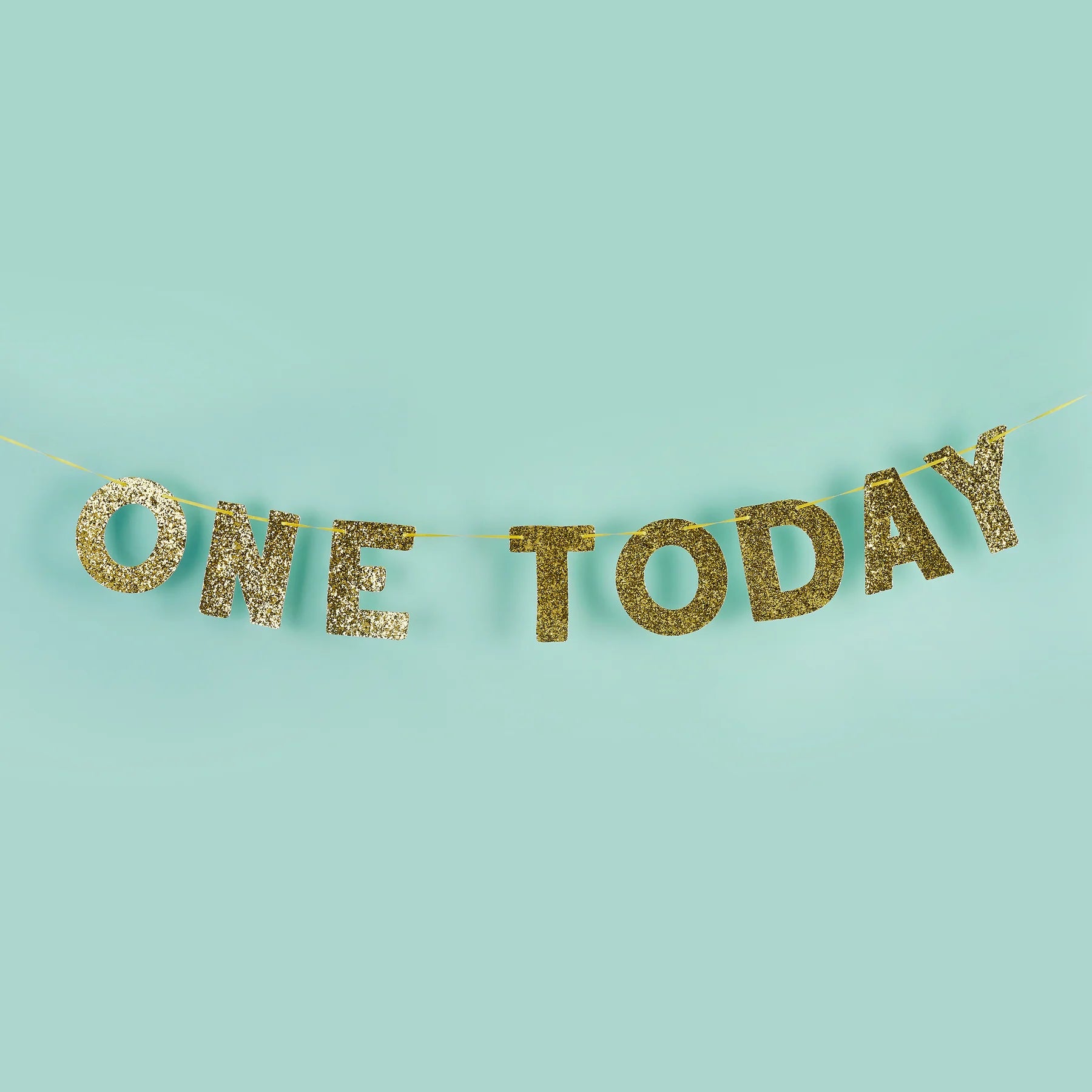 "One Today" Gold First Birthday Banner - 2m long - Anilas UK