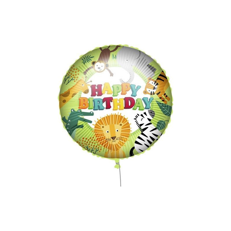 Happy Birthday Jungle Foil Balloon - Anilas UK