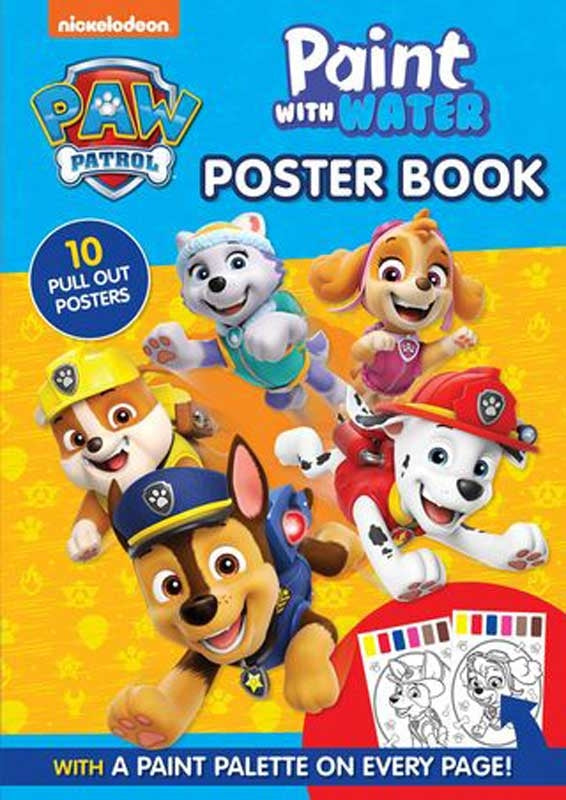 Paw Patrol Paint with Water Poster Book front view