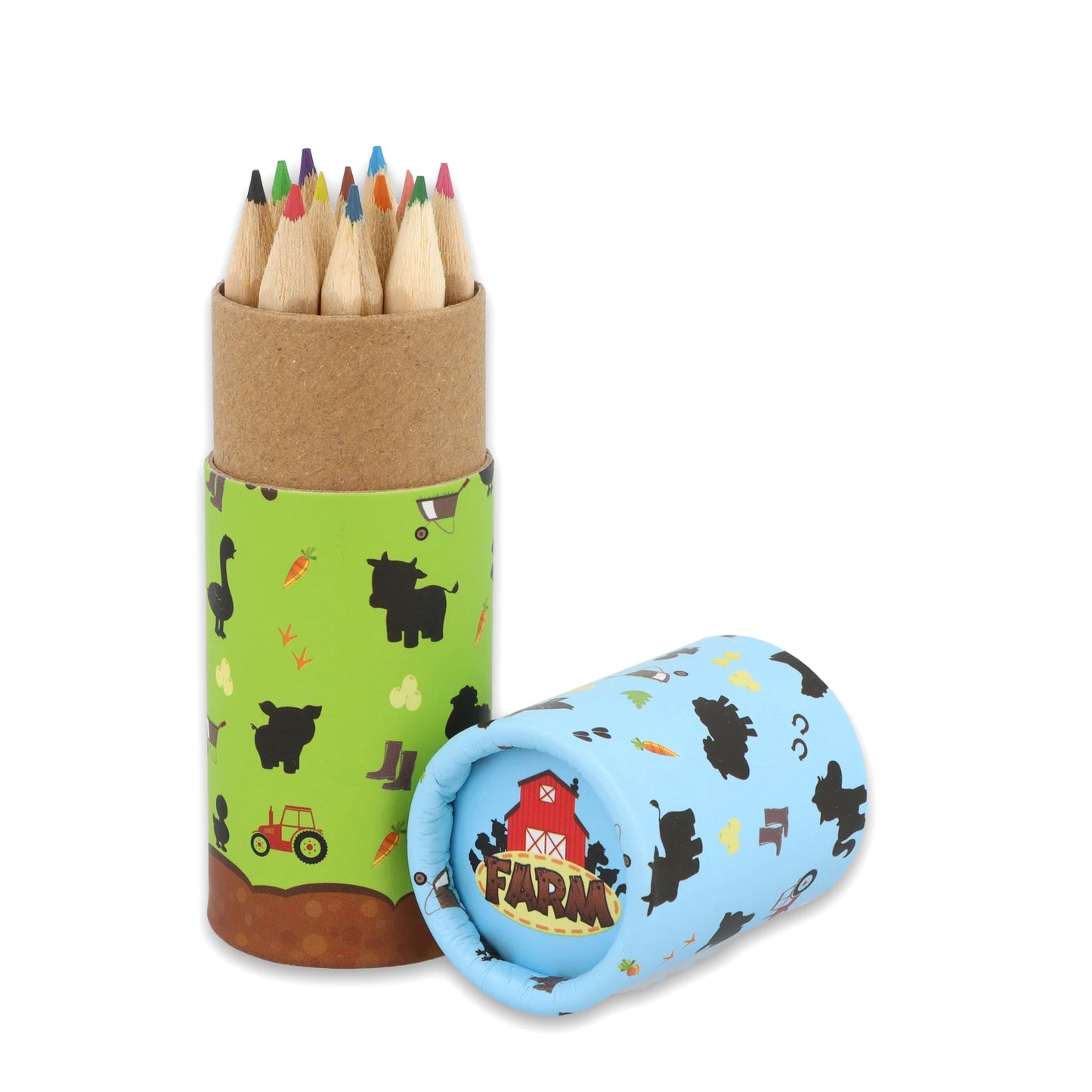 Eco-Friendly Mini Farm Colouring Pencils Pack of 12 in Paper Tube