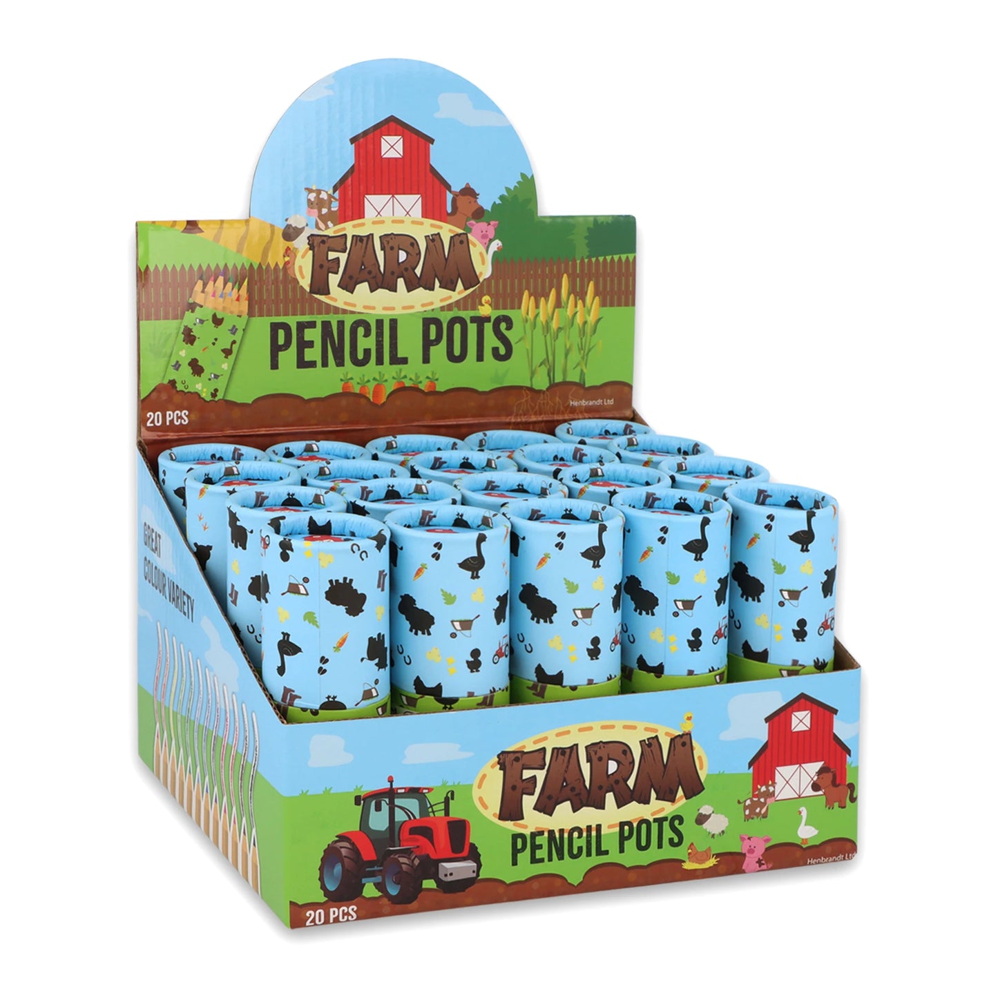Eco-Friendly Mini Farm Colouring Pencils Pack of 12 in Paper Tube