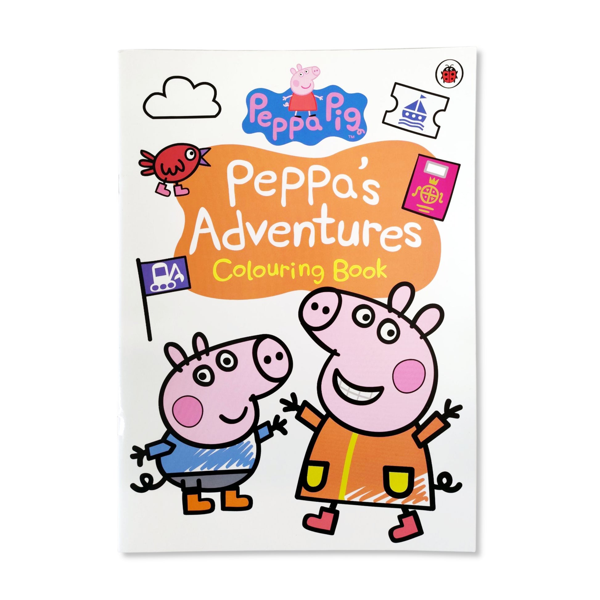 Peppa Pig Peppa’s Adventures Colouring Book glossy cover with adventure scenes