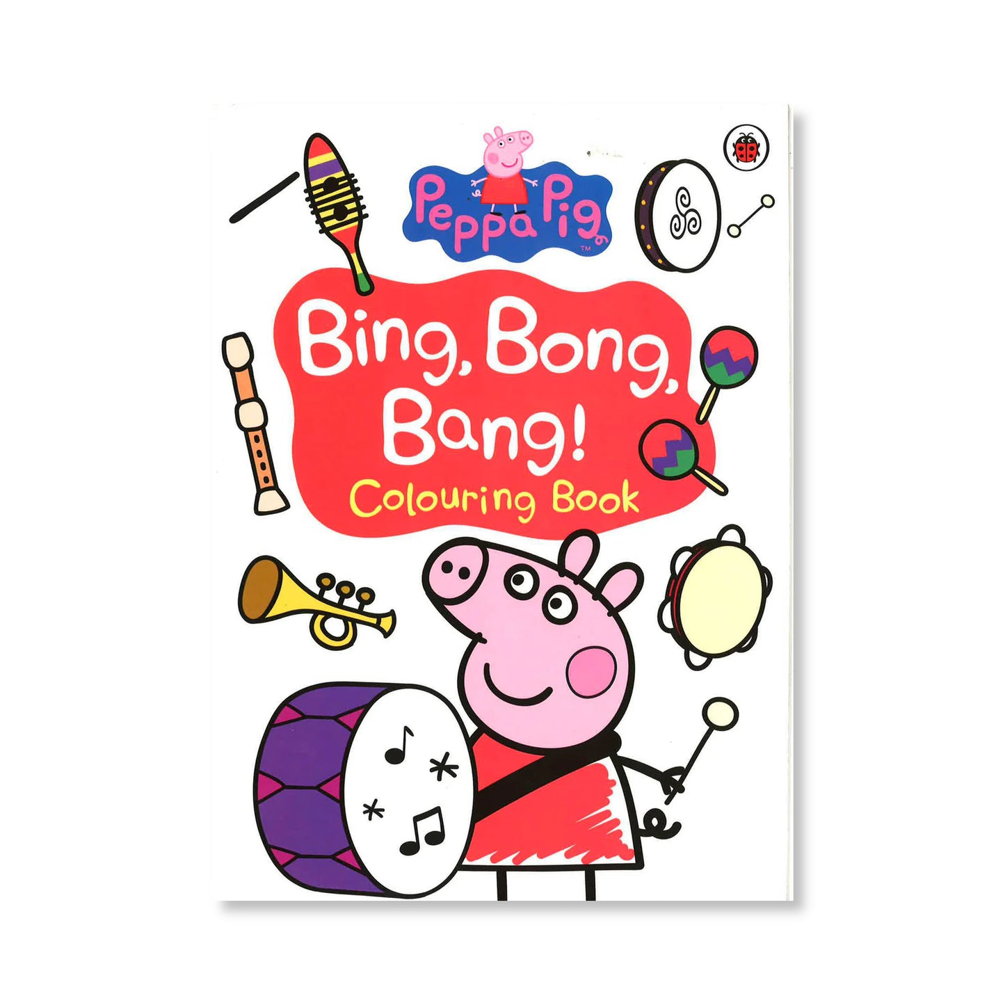 Peppa Pig Bing Bong Bang Colouring Book glossy cover with noisy family scenes