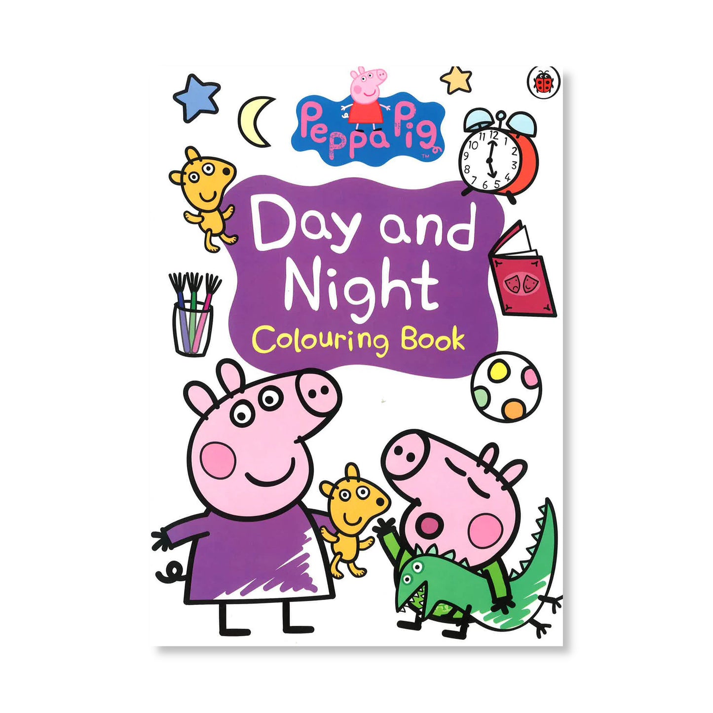Peppa Pig Day And Night Colouring Book glossy cover with day and night adventures
