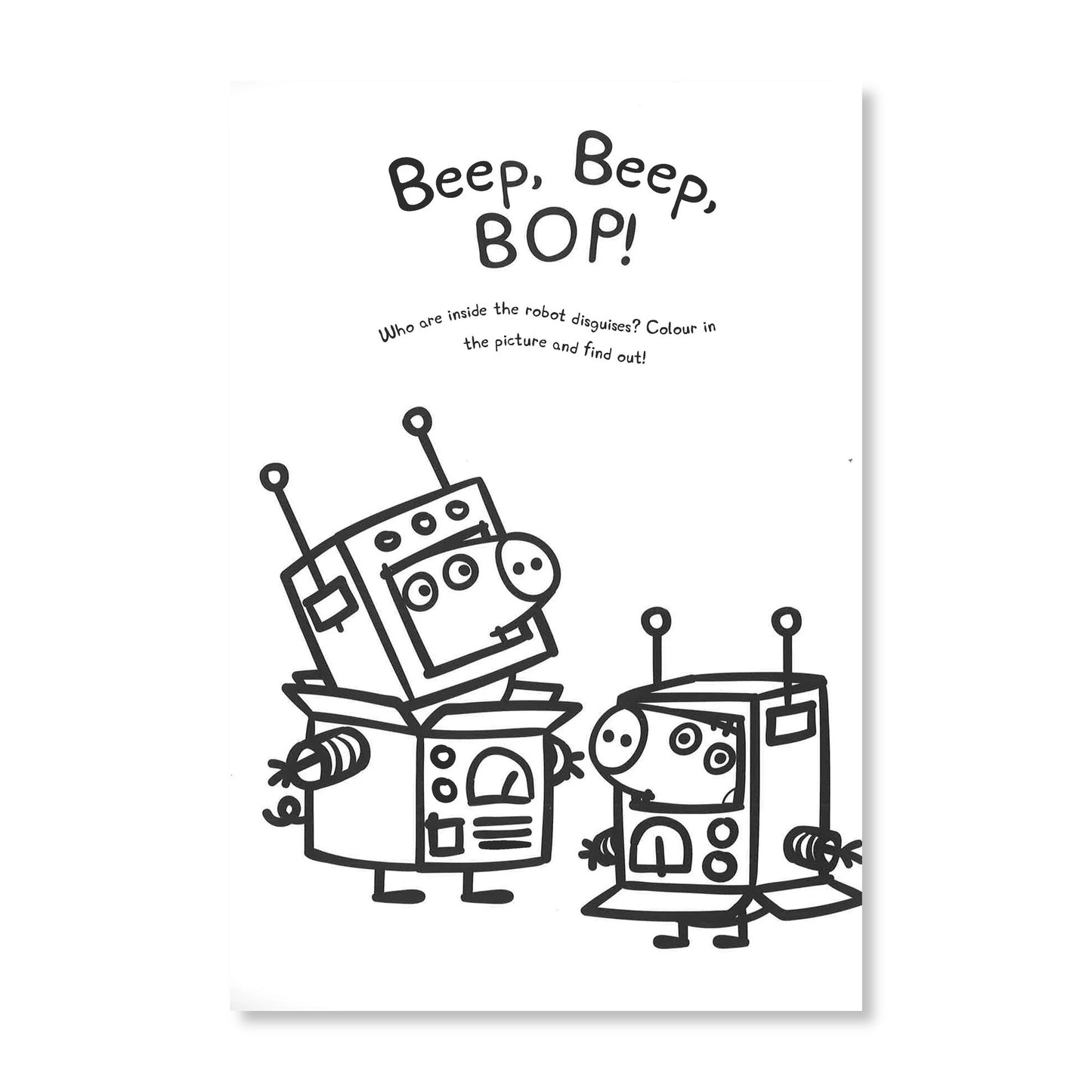 Inside view of Peppa Pig Colouring Book with 16 pages of disguise adventures