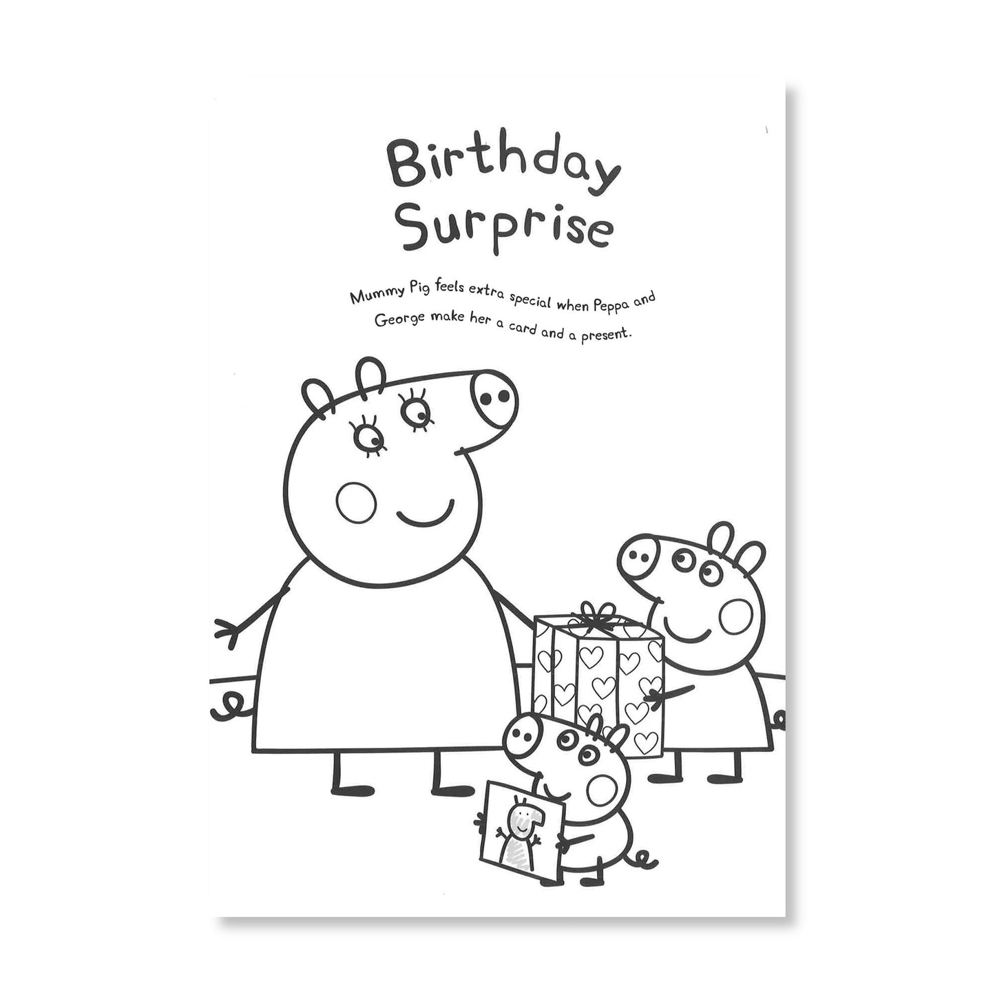 Inside view of Peppa Pig Colouring Book with 16 pages of helping out activities