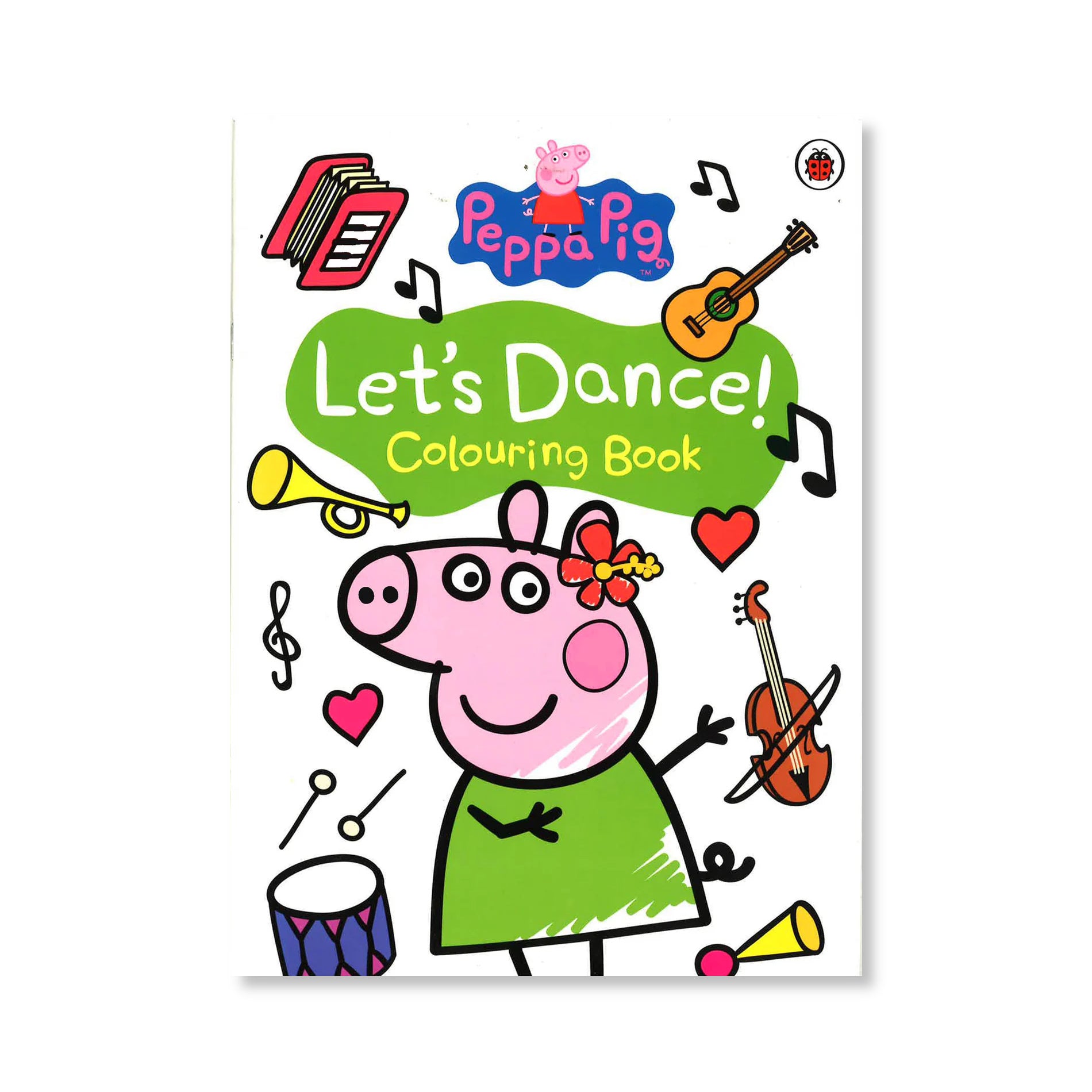 Peppa Pig Let's Dance Colouring Book glossy cover with dancing friends