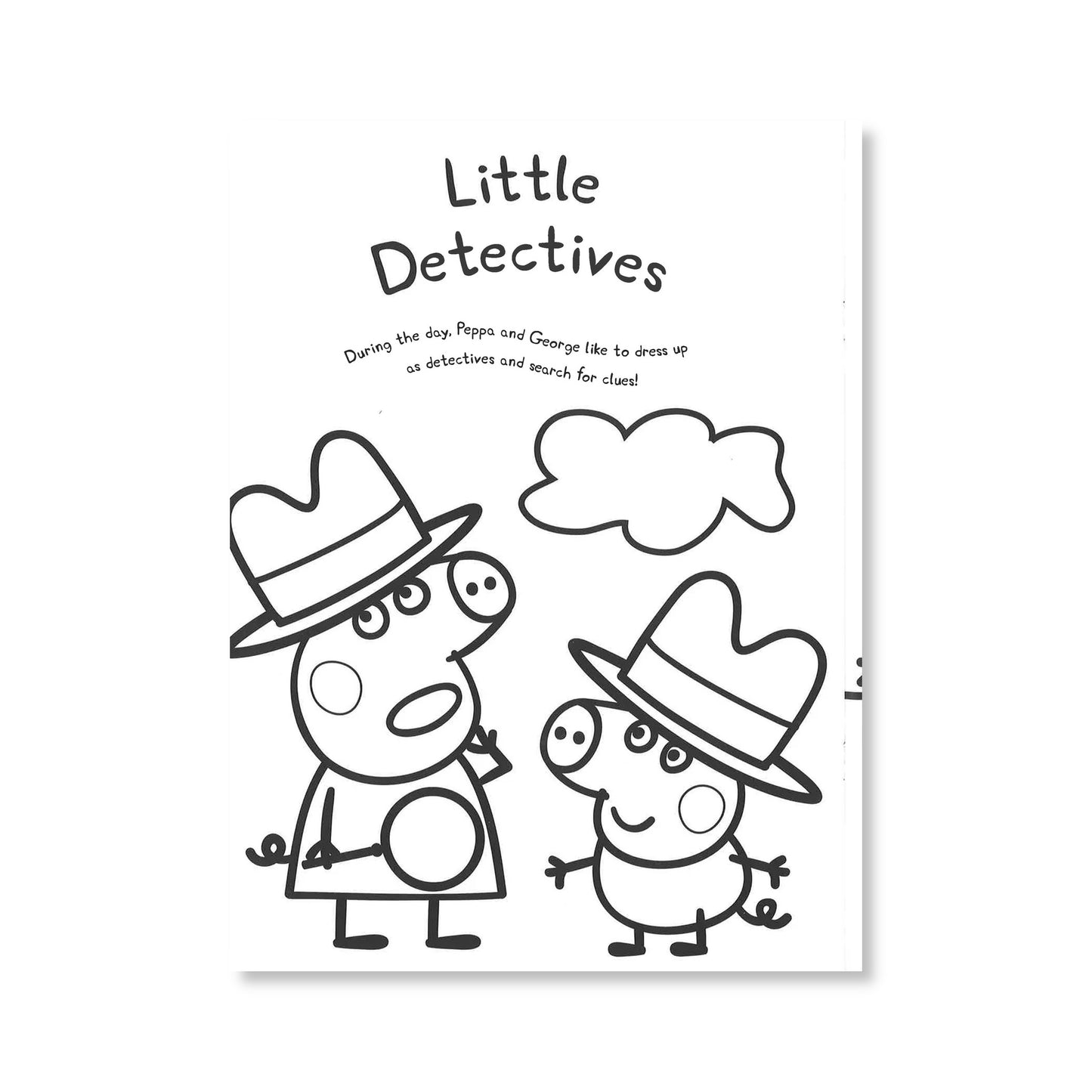 Inside view of Peppa Pig Colouring Book with 16 pages of daytime muddy puddles scenes