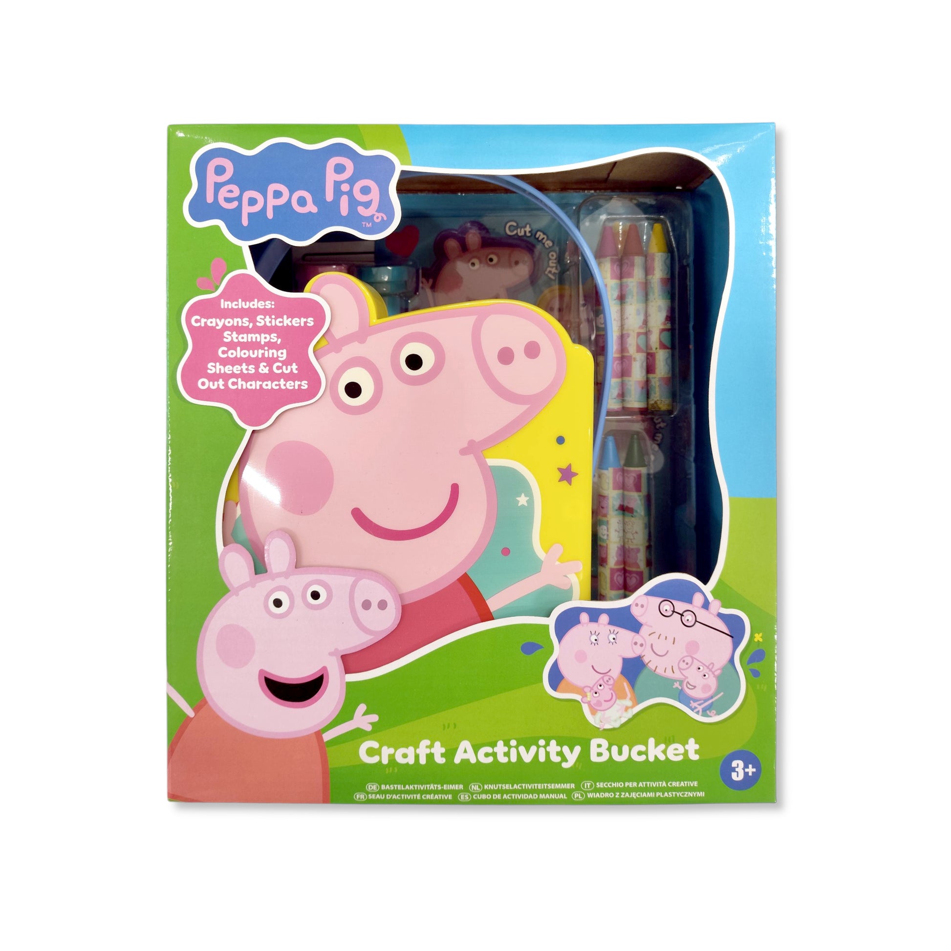 Peppa Pig Craft Activity Bucket cover with bucket and Peppa design