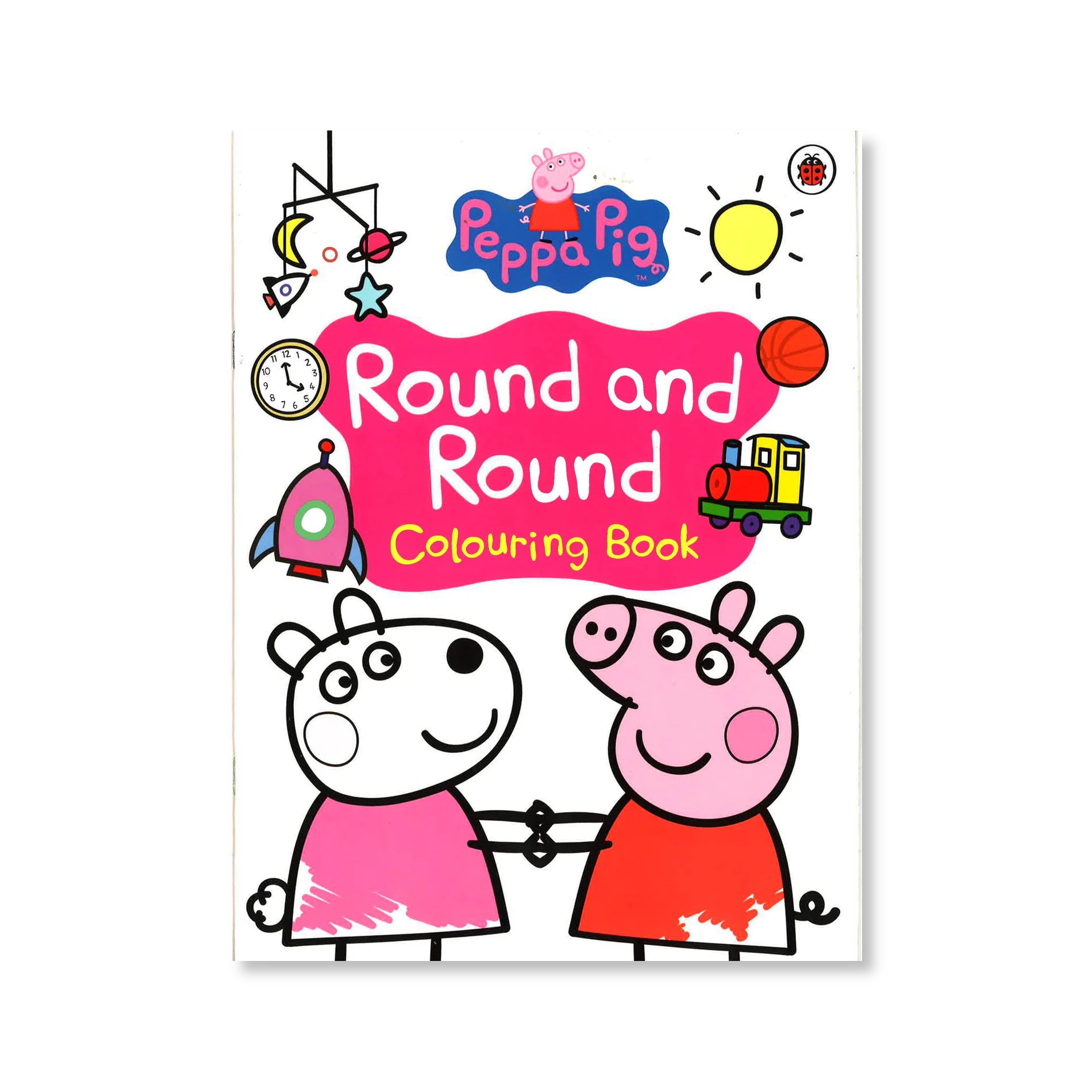 Peppa Pig Round And Round Colouring Book glossy cover with spinning adventures