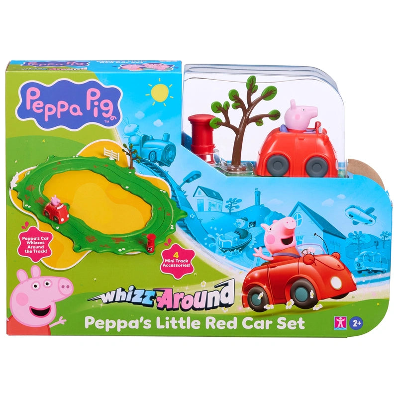 Peppa Pig Whizz-Around Little Red Car Set, 8-Piece Track for Kids  