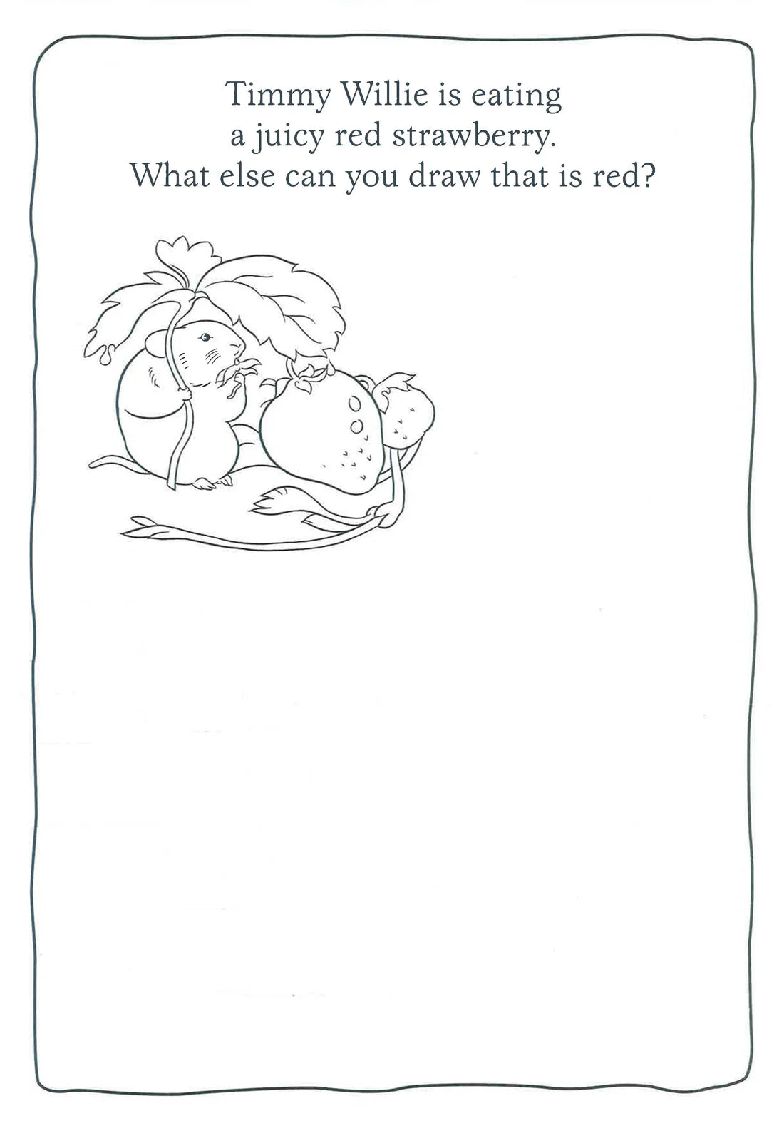 Peter Rabbit Favourite Foods Colour And Doodle Book back view showing sturdy soft cover and doodling details for busy, creative fun