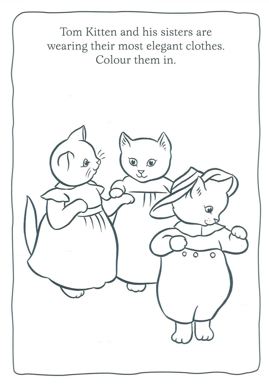 Interior spread of Peter Rabbit Food Colouring & Doodling Book revealing large-shape food scenes and doodle spaces ready for children's pens and crayons