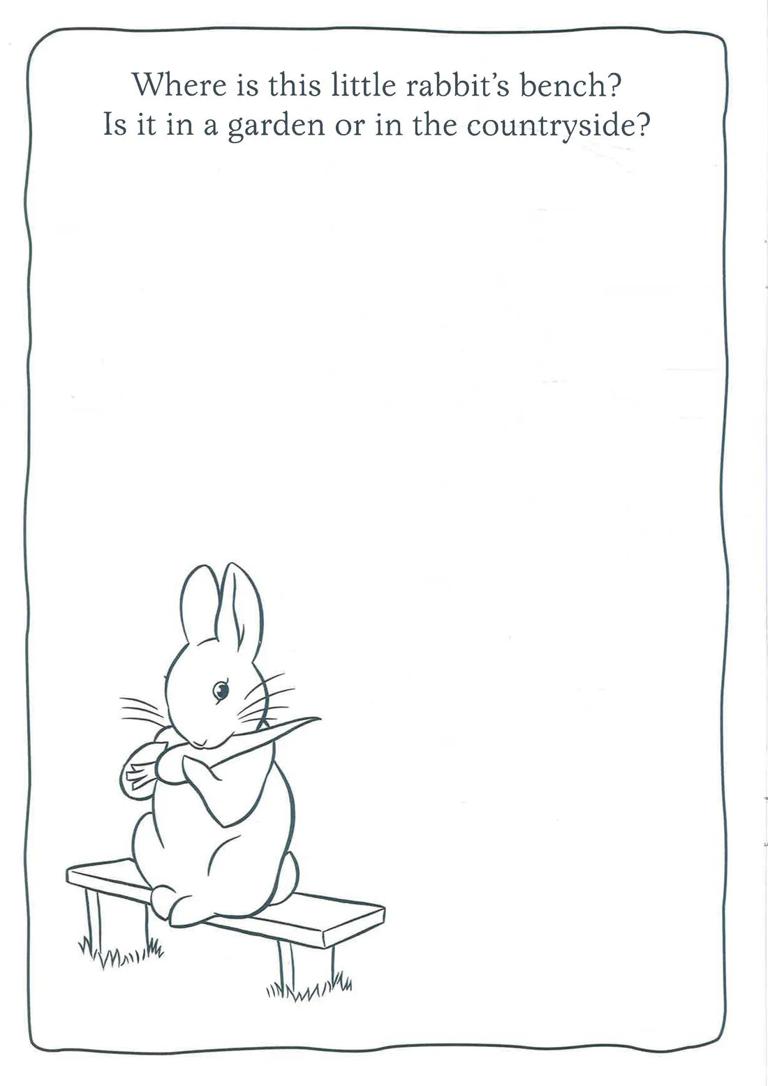 Peter Rabbit Great Outdoors Colour And Doodle Book back view showing sturdy soft cover and doodling details for busy, creative fun