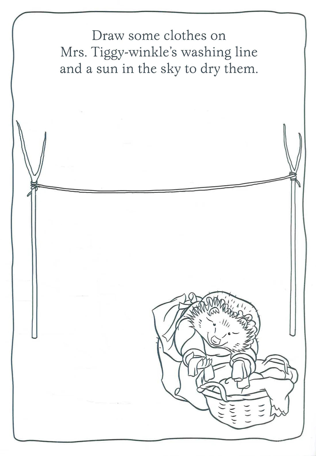 Interior spread of Peter Rabbit Great Outdoors Colour And Doodle Book revealing outdoor scenes and doodle spaces ready for children's pens and crayons