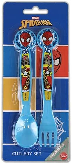Spiderman Kids 2-Piece Cutlery Set with spoon and fork
