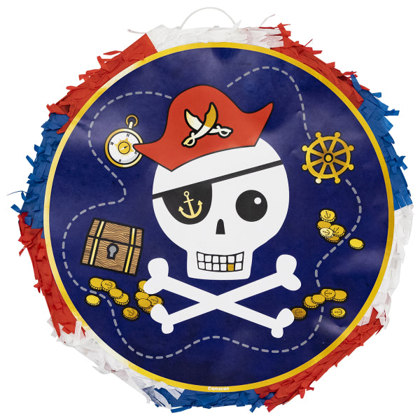 Pirate Expandable Piñata, Pull-String, for Kids’ Pirate-Themed Parties