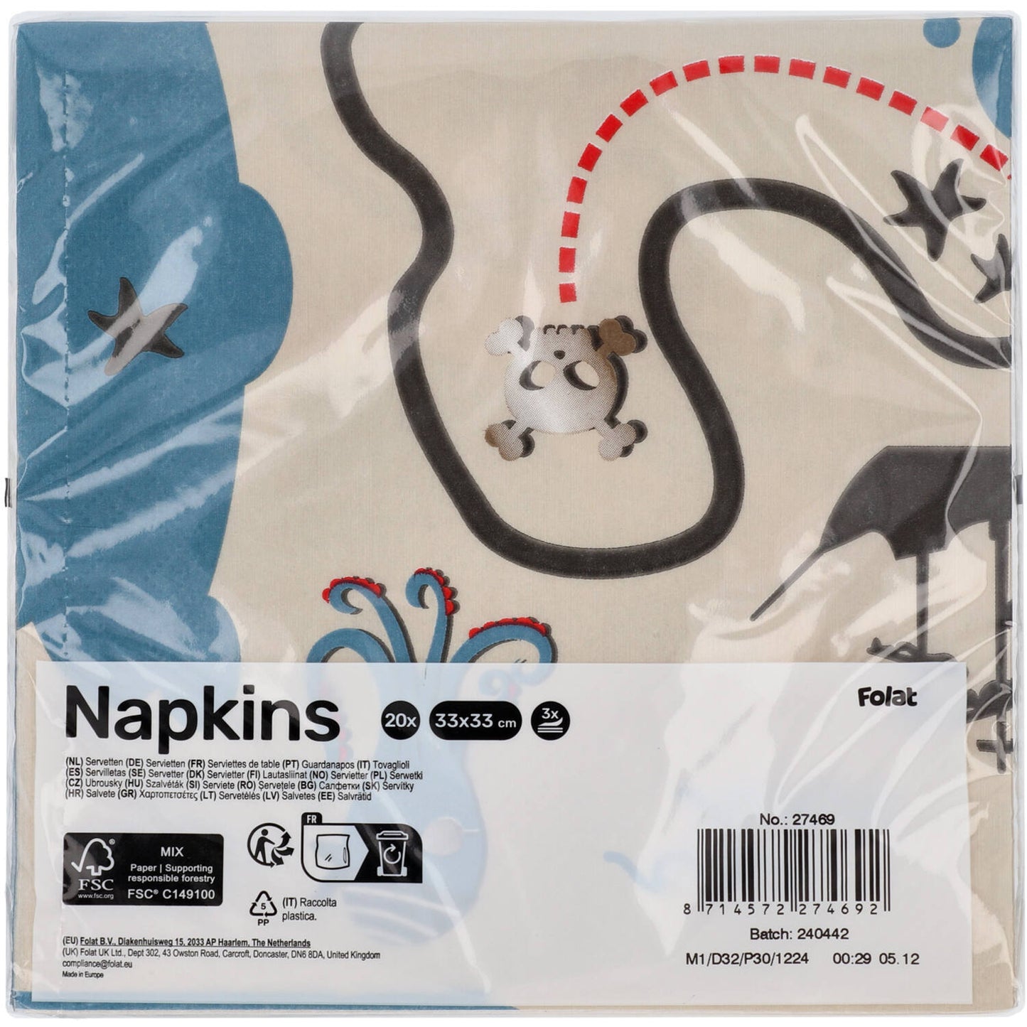 Pirate Party Napkins (Pack of 20) - Anilas UK