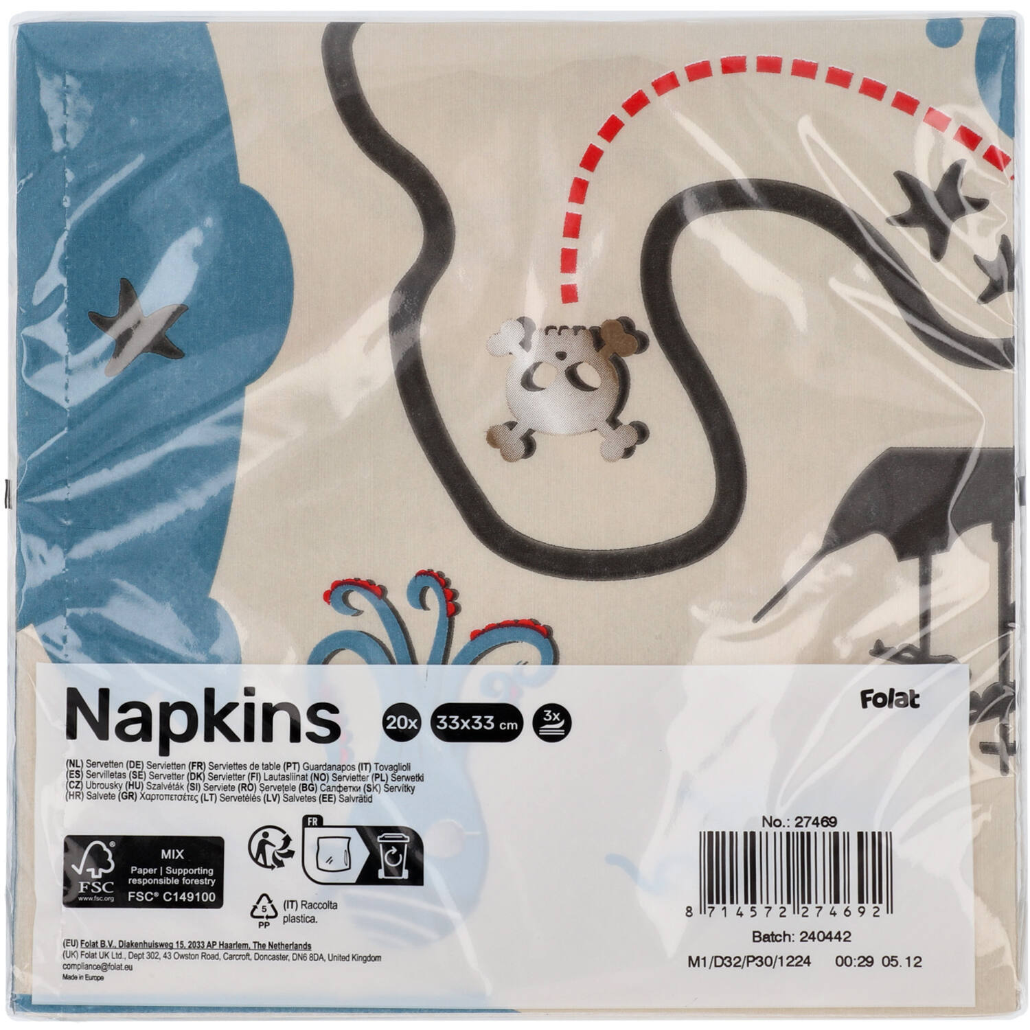 Pirate Party Napkins (Pack of 20) - Anilas UK