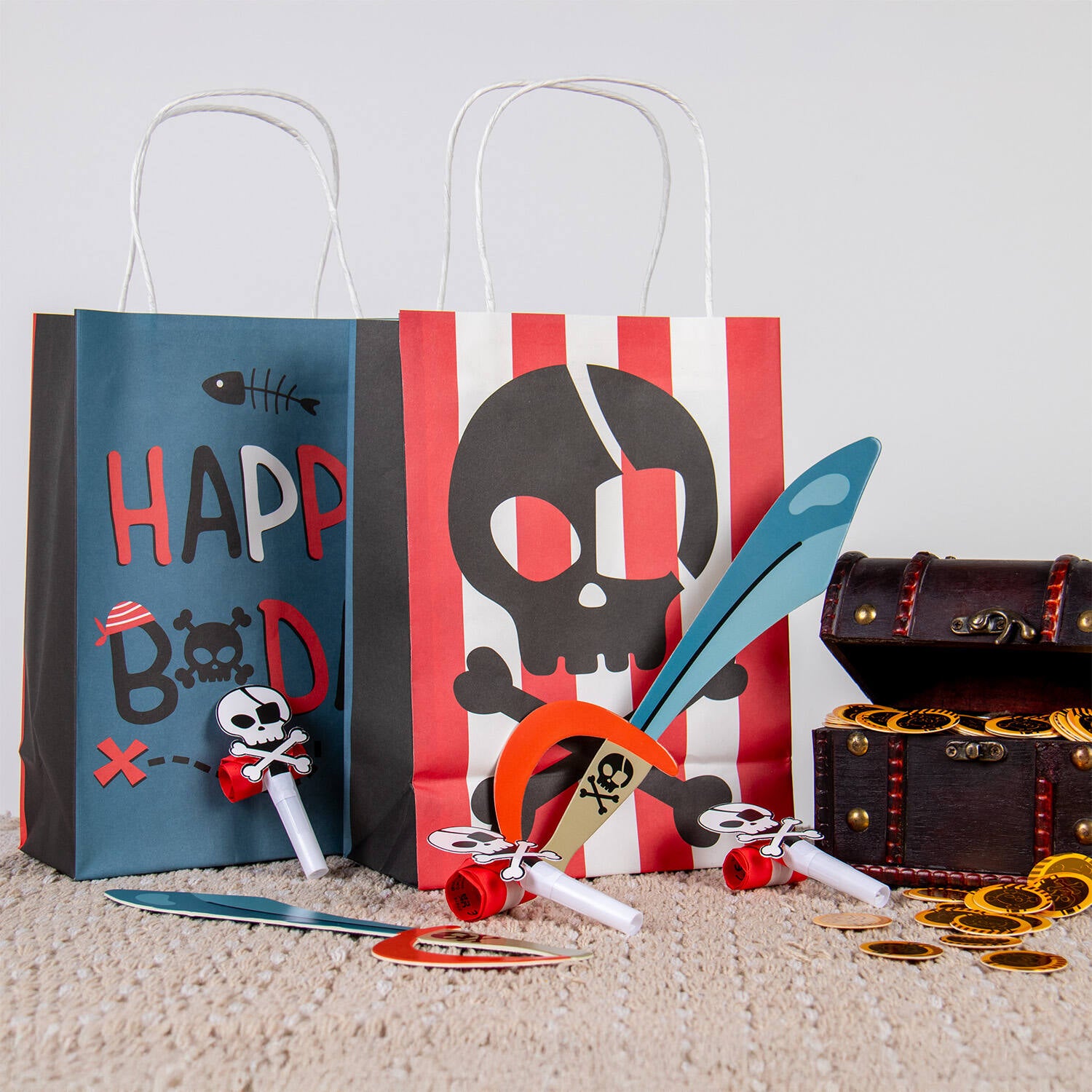 Pirate Party Gift Paper Bags (20x27 cm) - Anilas UK