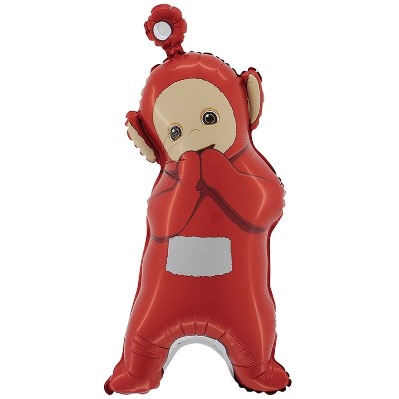 Red Po Teletubbie Foil Balloon 37 inch uninflated with dress and skirt design