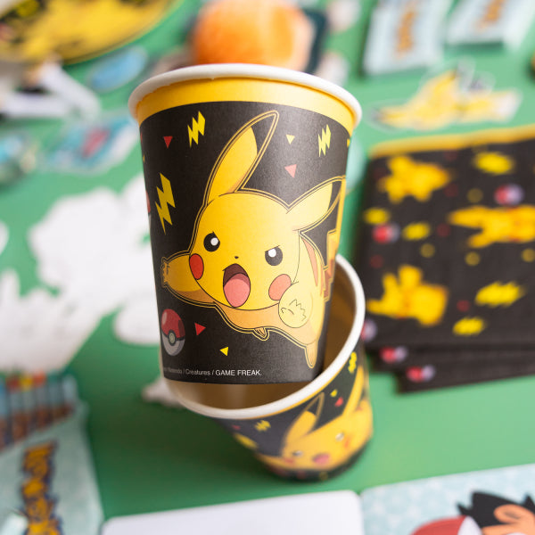 Pokémon Paper Cups 237ml Pack of 8 Close-Up Design