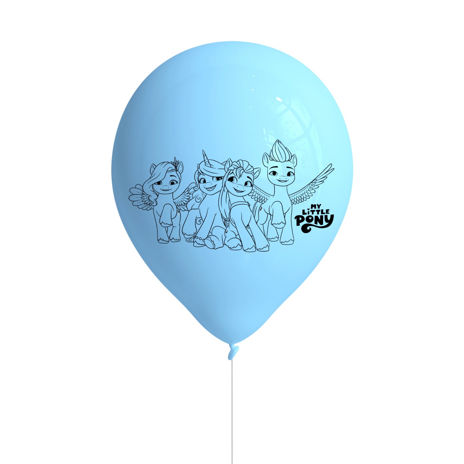 Close-up of My Little Pony character designs on 27cm latex balloons