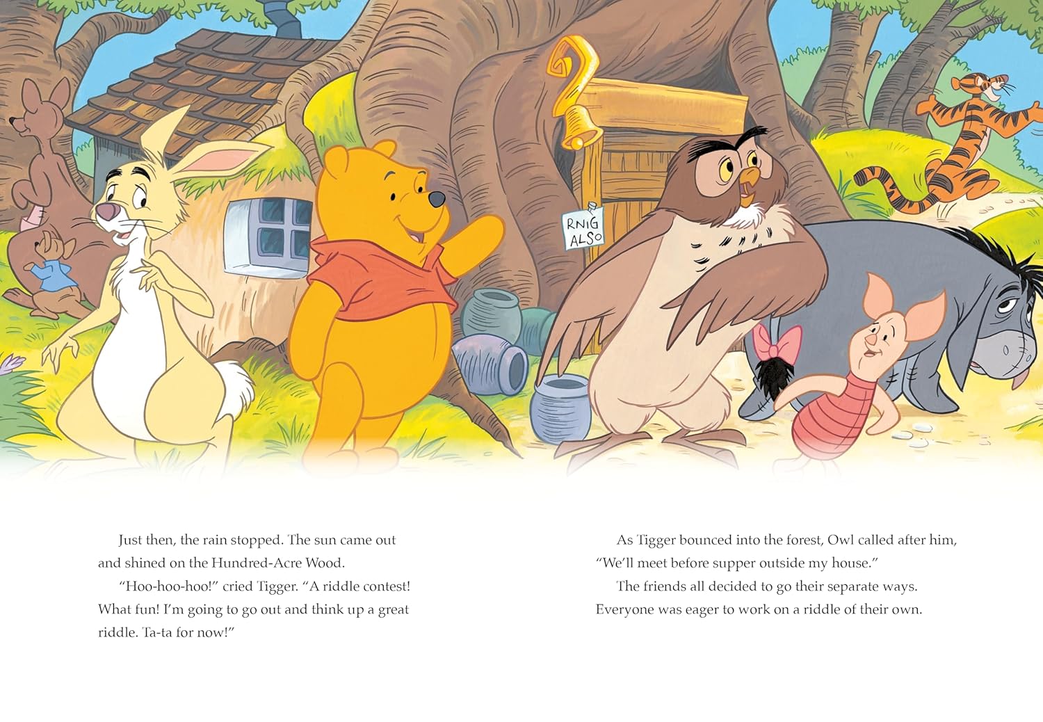 Riddle-solving page with Pooh from Golden Tales
