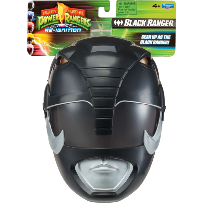 Black Ranger Roleplay Mask, Front View, Kids’ Power Rangers Costume