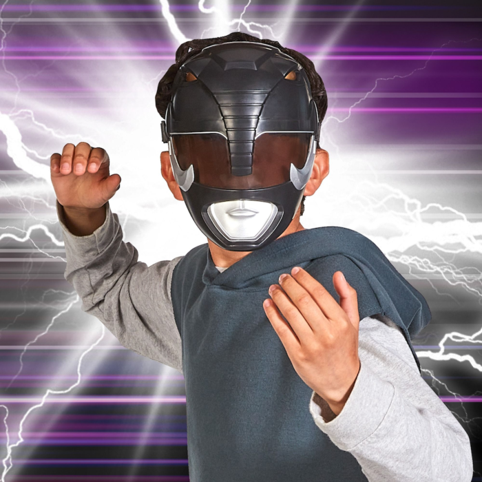 Adjustable Straps on Black Ranger Roleplay Mask for Comfortable Fit 