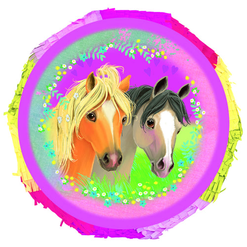 Pretty Pony Expandable Piñata, 32 cm, Pull-String, for Kids’ Pony-Themed Parties